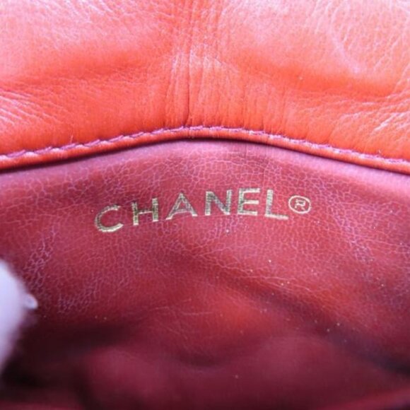 Authentic CHANEL CC Vintage Matelasse Lambskin Waist Pouch Bum Bag Leather Red - Picture 13 of 16